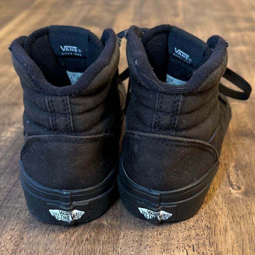 Vans Sk-8 Hi Ankle Sneaker Shoe Lace Up Skater Casual Black Youth Kids Size 2.5 - Picture 5 of 9